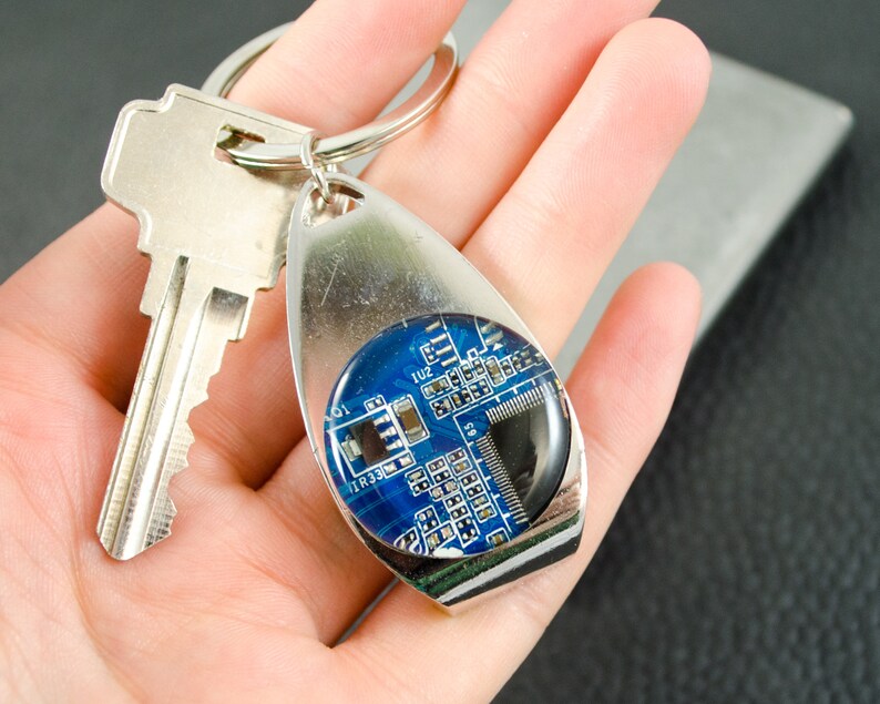 Blue Circuit Board Bottle Opener Keychain Computer Programmer - Etsy