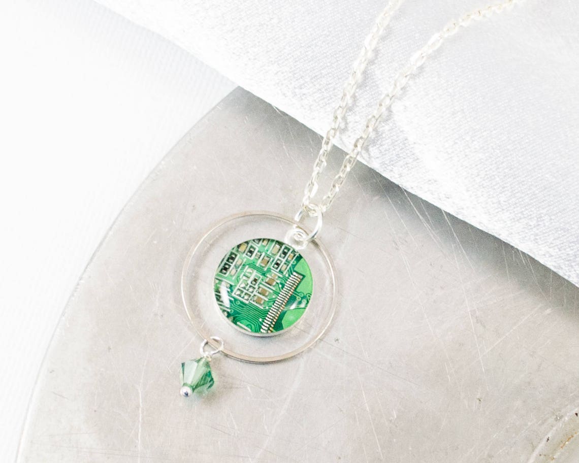 Circuit Board Orb Necklace Computer Jewelry Circuit Board Etsy