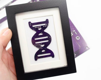 Mini DNA Circuit Board Framed Art, Custom Recycled Motherboard Art, Biology Gift for Biologist, STEM Art, Science Art, Bioinformatics