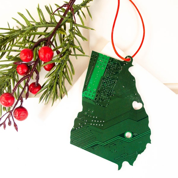 Georgia Circuit Board Ornament State Pride, Geeky Personalized Christmas Ornament, Computer Engineer Gift, Hostess Gift