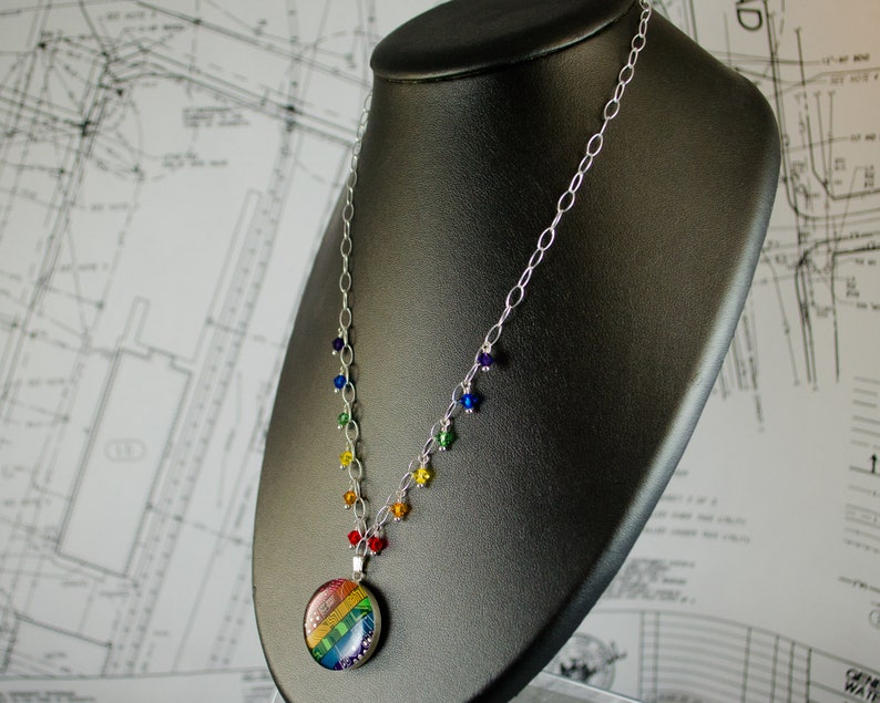 Recycled Circuit Board Rainbow Fringe Necklace image 5