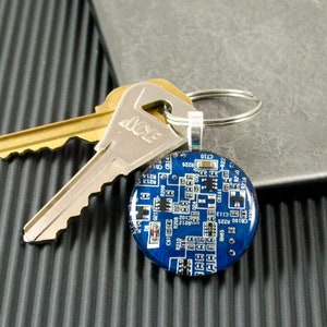 Circuit Board Keychain Blue
