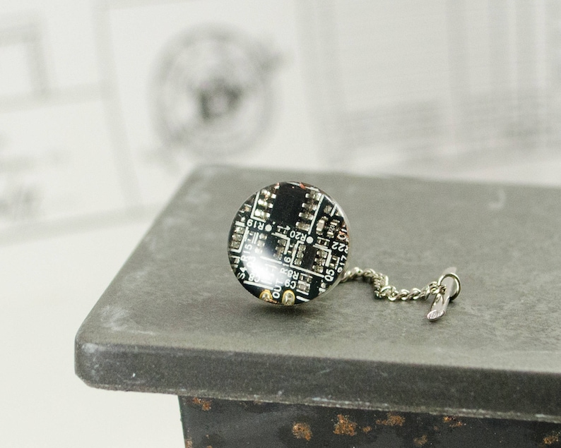 Circuit Board Tie Tack CHOOSE COLOR Lapel Pin Wearable Technology Gift Geeky Tie Pin Computer Engineer Gift Electrical Engineer Gift