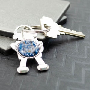 Circuit Board Robot Keychain Blue, Robotics Engineer Gift, Technology ...