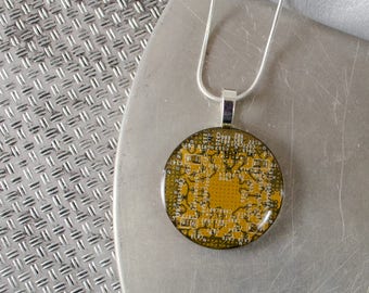 Circuit Board Necklace LARGE Yellow, Recycled Motherboard Jewelry, Wearable Technology, Computer Gift, Computer Programmer, Upcycled