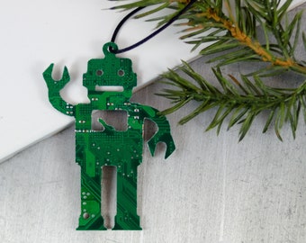 Circuit Board Robot Ornament, Computer Programmer, Software Engineer, Computer Science Gift, Christmas Ornament, Techie Stocking Stuffer