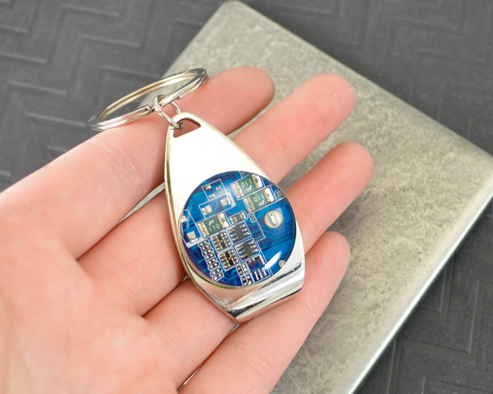Blue Circuit Board Bottle Opener Keychain, Computer Programmer Gift ...