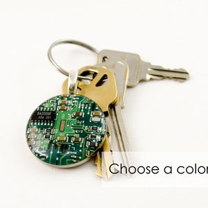 Circuit Board Keychain CHOOSE COLOR, Computer Key Fob, Geek Gift, Wearable Technology Gift, Electrical Engineer Gift, Computer Science