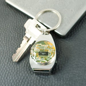 Llavero abridor de botellas con circuito impreso amarillo, regalo de inauguración de la casa para ingeniero eléctrico, regalo para ingeniero de software, regalo para informático