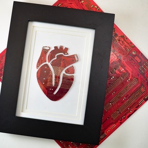 Anatomical Heart Circuit Board Framed Art, Small Motherboard Art, Custom Recycled Motherboard Art, Cardiology Art, Cardiologist Unique Gift image 5