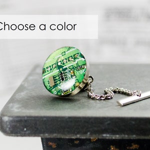 Circuit Board Tie Tack CHOOSE COLOR, Computer Engineer Gift, Geeky Tie Pin, Wearable Technology Gift, Lapel Pin, Electrical Engineer Gift