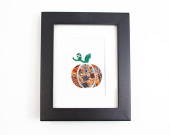 Pumpkin Circuit Board Art - Mini