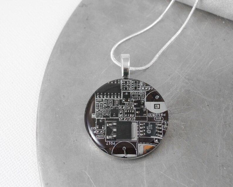 Circuit Board Necklace LARGE Dark Brown Recycled Motherboard Etsy