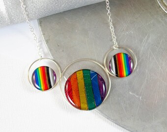 Circuit Board Rainbow Bubbles Necklace