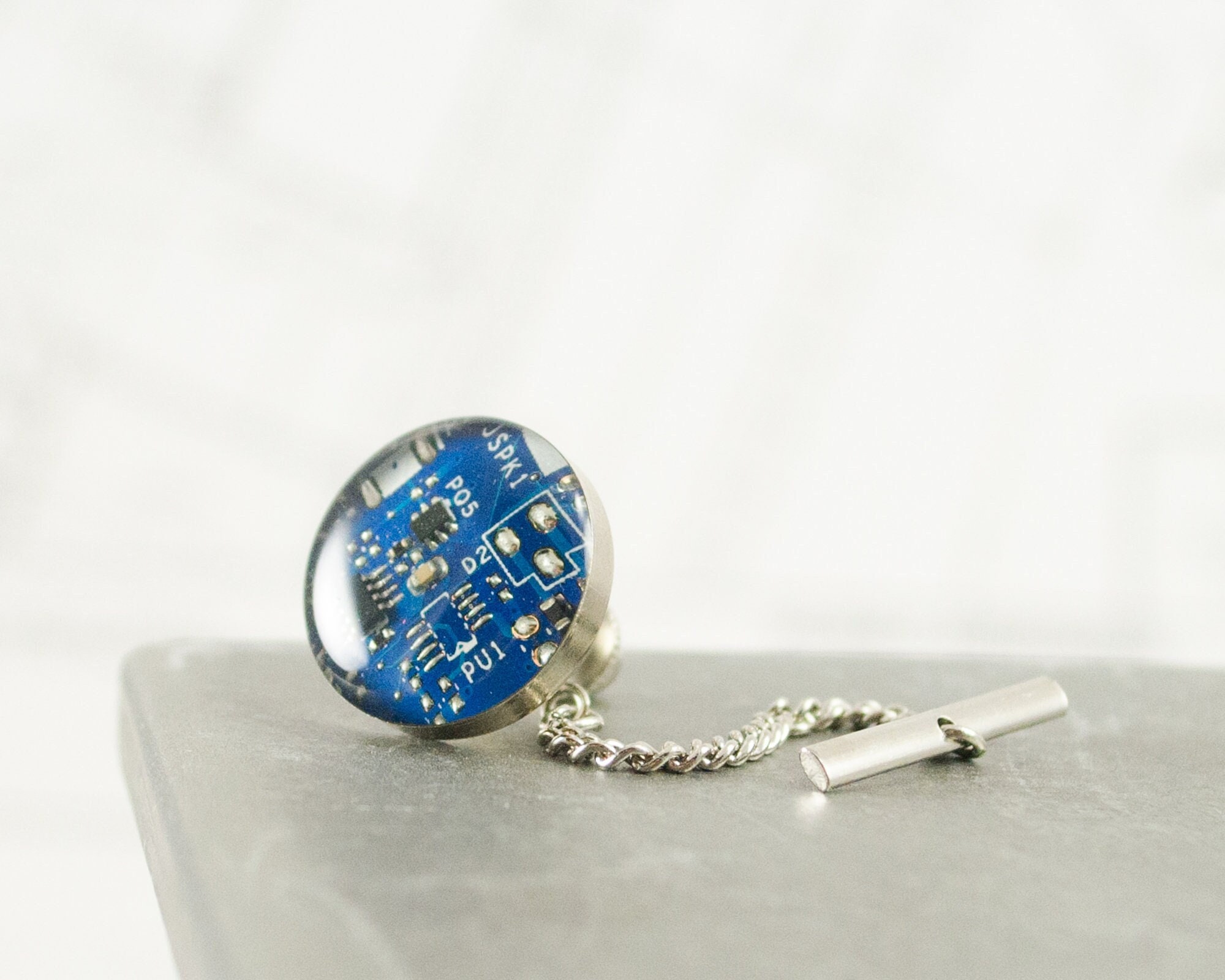 Blue Circuit Board Tie Tack, Technology Jewelry, Electrical Engineer ...