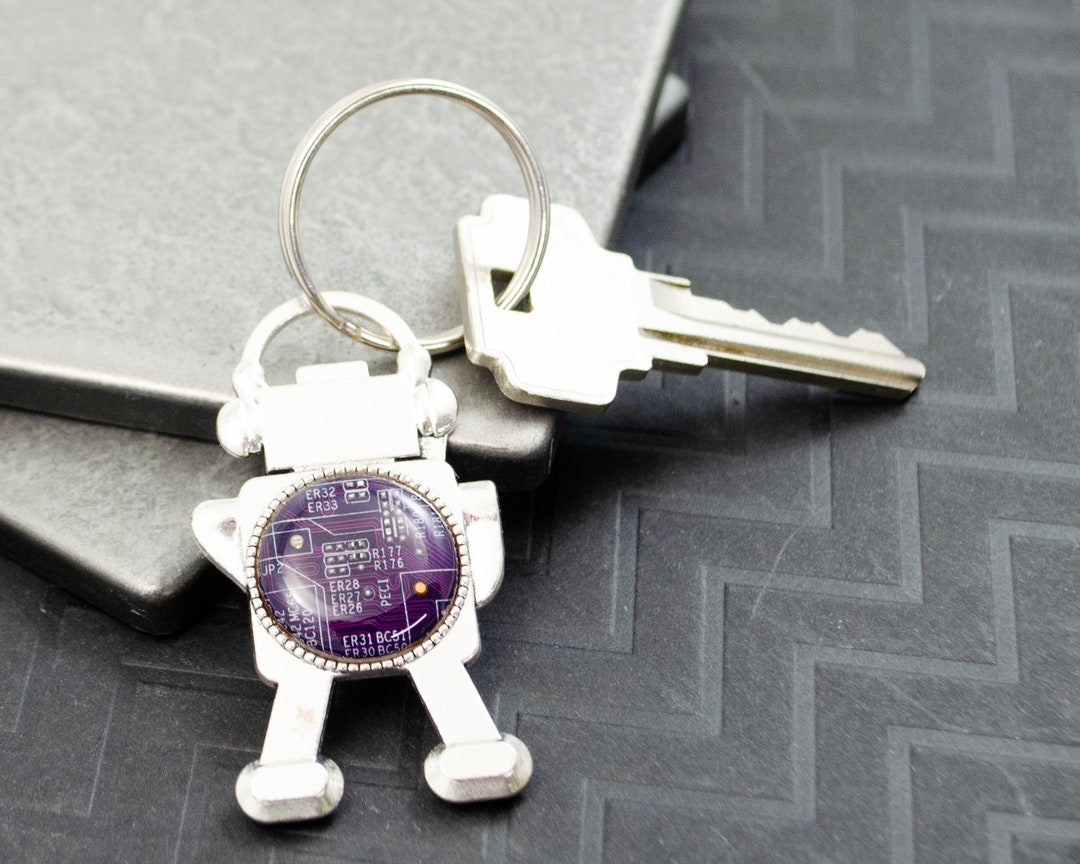 Circuit Board Robot Keychain Violet, Robotics Engineer New Job Gift ...