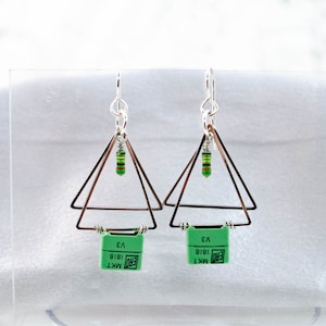 Electronic Component Earrings - Resistors and Capacitors - Upcycled Ewaste Jewelry - Computer Engineer Gift - Eclectic Earrings