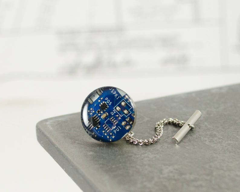 Circuit Board Tie Tack CHOOSE COLOR Lapel Pin Wearable Technology Gift Geeky Tie Pin Computer Engineer Gift Electrical Engineer Gift