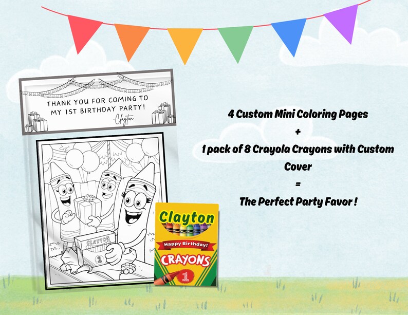 Crayola Mini Coloring Pages, Crayons Included/party Favors/birthdays ...