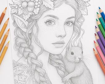 Autumn Elf & Squirrel Prismacolor Guide | Waldorf Coloring Tutorial | Little Acorn Academy Step-by-Step PDF