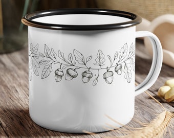 Enamel Camping Mug for Dad - 12oz Glossy Steel Cup