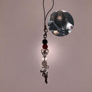 Bucky Barnes The Winter Soldier Sebastian Stan inspired handmade marvel/mcu phone charm
