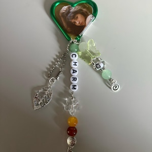 Charm album by Clairo music inspired handmade beaded and charmed carabiner keychain