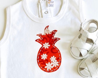 Pineapple Hand-Stitched T-shirt, Onesie, Romper, sleeper, or Tank Top