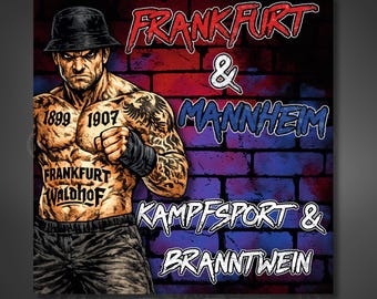 Frankfurt and Mannheim stickers - martial arts and brandy
