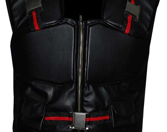 Mens Casual The Dark Knight Rises Bane Blade Wesley Snipes Cosplay Motorcycle Biker Genuine Leather Vest