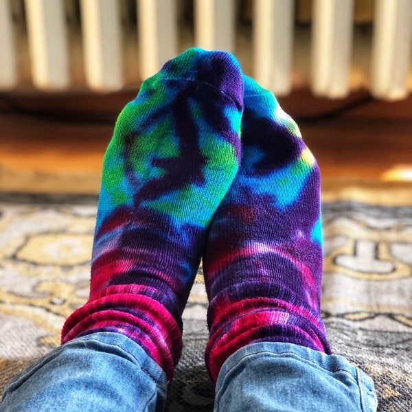 Rainbow Puddle Socks - Tie Dye Socks - Bamboo - Super Soft