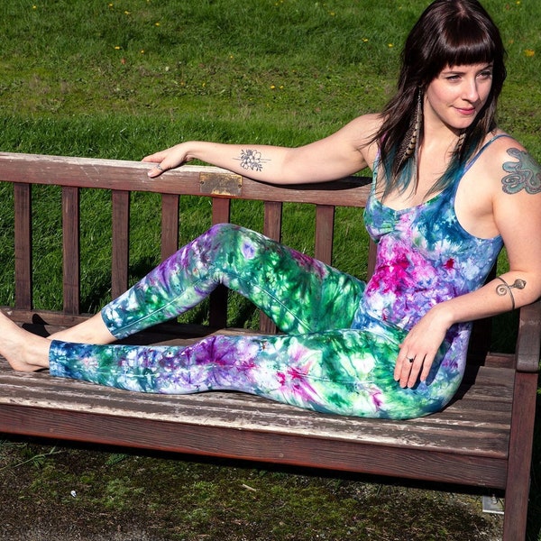 Tie Dye Catsuit - Hand Dyed Unitard - Dance Playsuit - Yoga One Piece