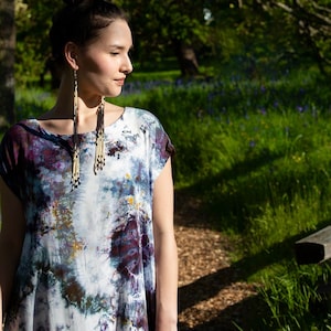Graphite Muumuu Dress - Tie Dye Bohemian Dress - Hand Dyed - Plus Size