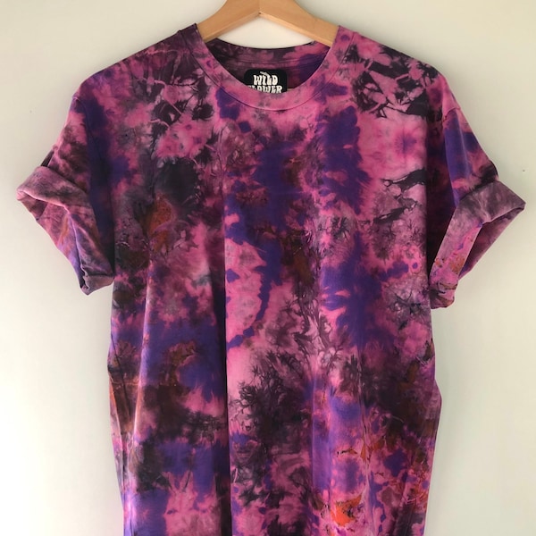 Pink Moon Tee - Hand Dyed - Tie Dye Shirt - Unisex - Hipster Fashion