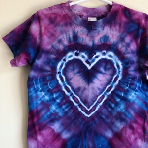 Purple Heart Kids Shirt Tie Dye Tee Little Hippie Shirt - Etsy