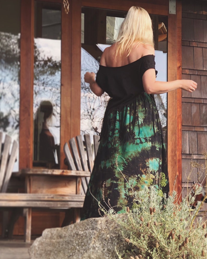 Emerald Cathedral Tie Dye Skirt Skirt Dress With Pockets Hand Dyed Plus Size image 4