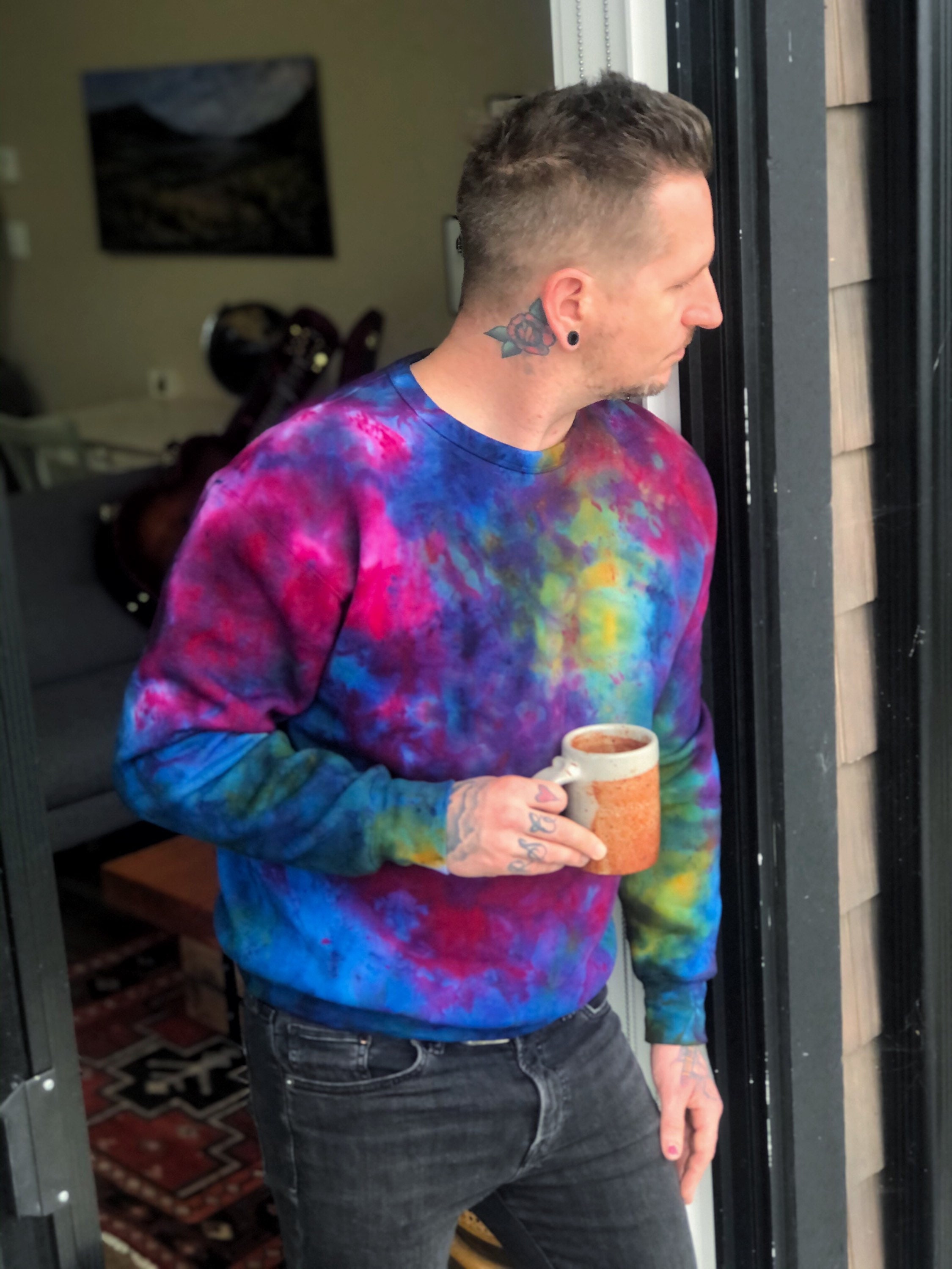 Crayon Sunset Tie Dye Sweatshirt Cozy 