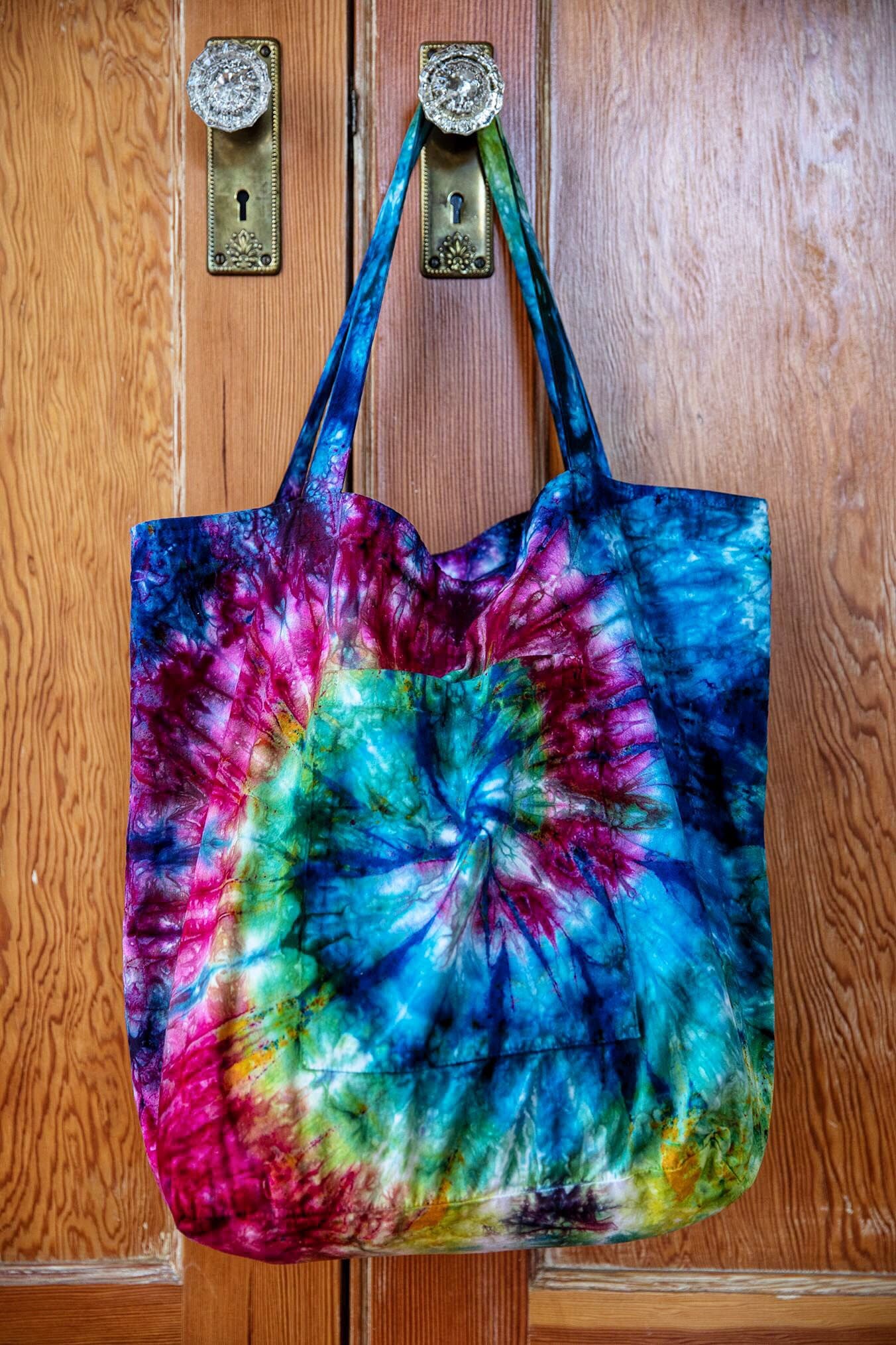 Pastel Delight Tie-Dye Canvas Tote Bag