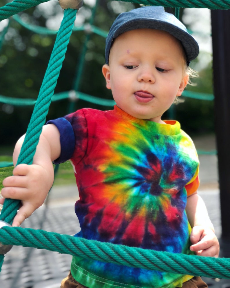 Rainbow Toddler Tee Classic Tie Dye Little Hippie Shirt image 2