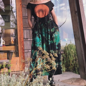 Emerald Cathedral Tie Dye Skirt Skirt Dress With Pockets Hand Dyed Plus Size image 3