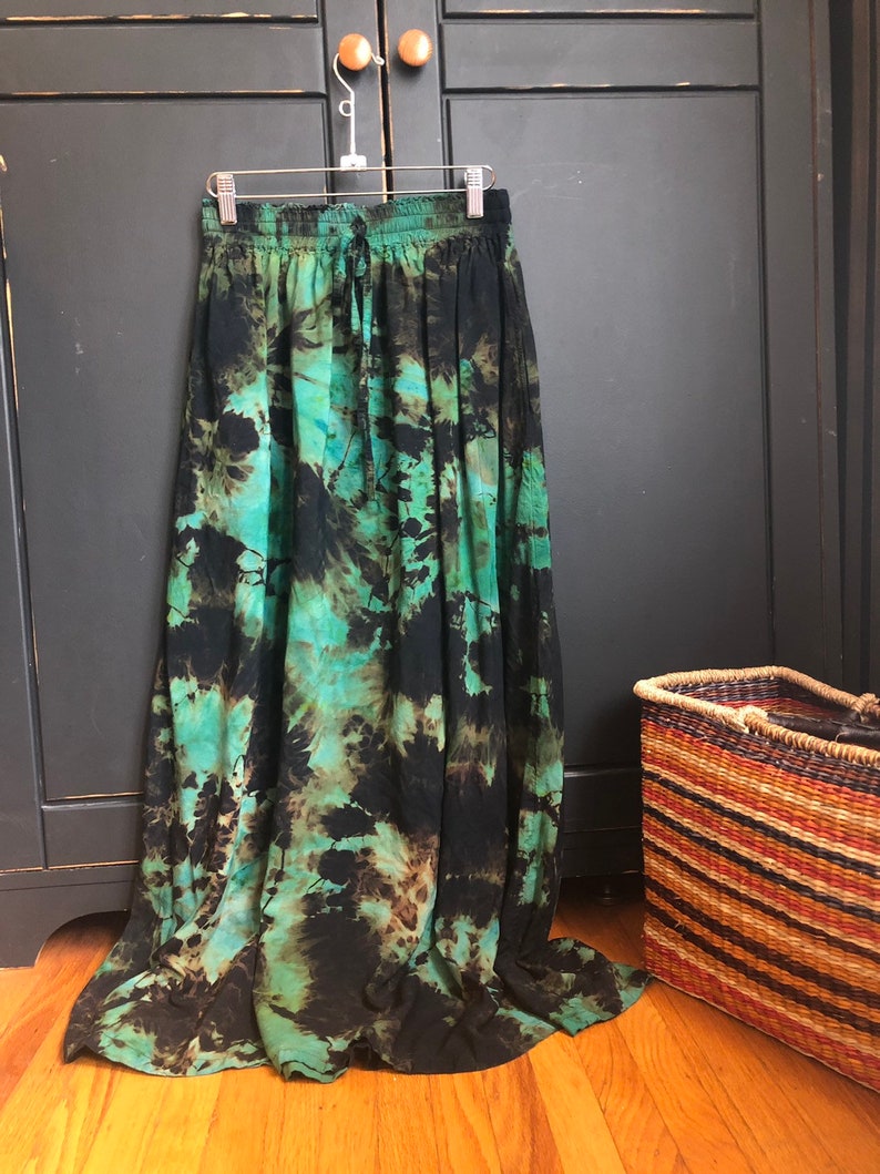 Emerald Cathedral Tie Dye Skirt Skirt Dress With Pockets Hand Dyed Plus Size image 2