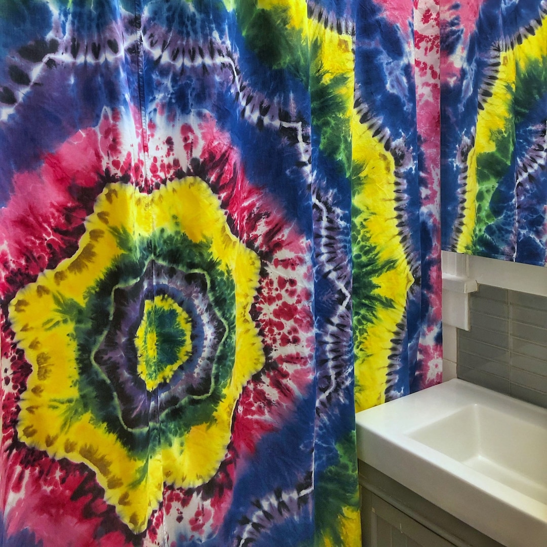 SALE Tie Dye Shower Curtain Flower Power Manadala Art Etsy Canada