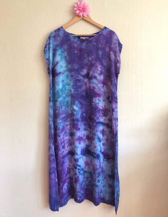 Blueberry Muumuu Dress Tie Dye Dress 