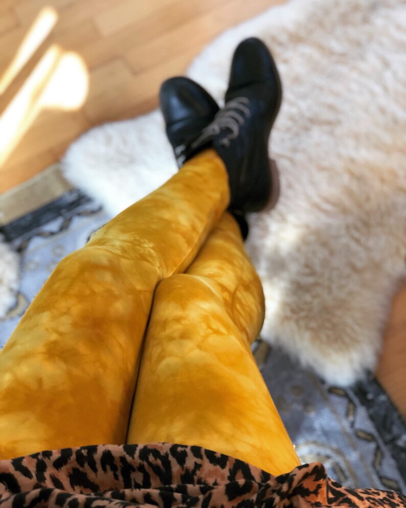 Mustard Tie Dye Legging Yellow Yoga Pant Fall Color Etsy