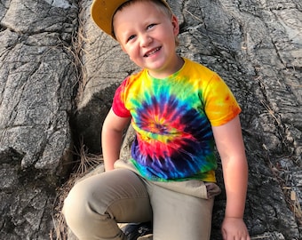 Rainbow Toddler Tee - Classic Tie Dye - Little Hippie Shirt