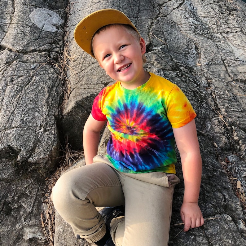Rainbow Toddler Tee Classic Tie Dye Little Hippie Shirt image 1
