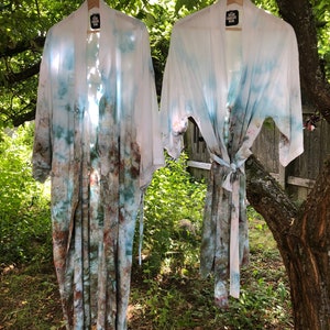 Pebble Beach Kimono Tie Dye Robe Hand Dyed Rayon Cover Up image 2