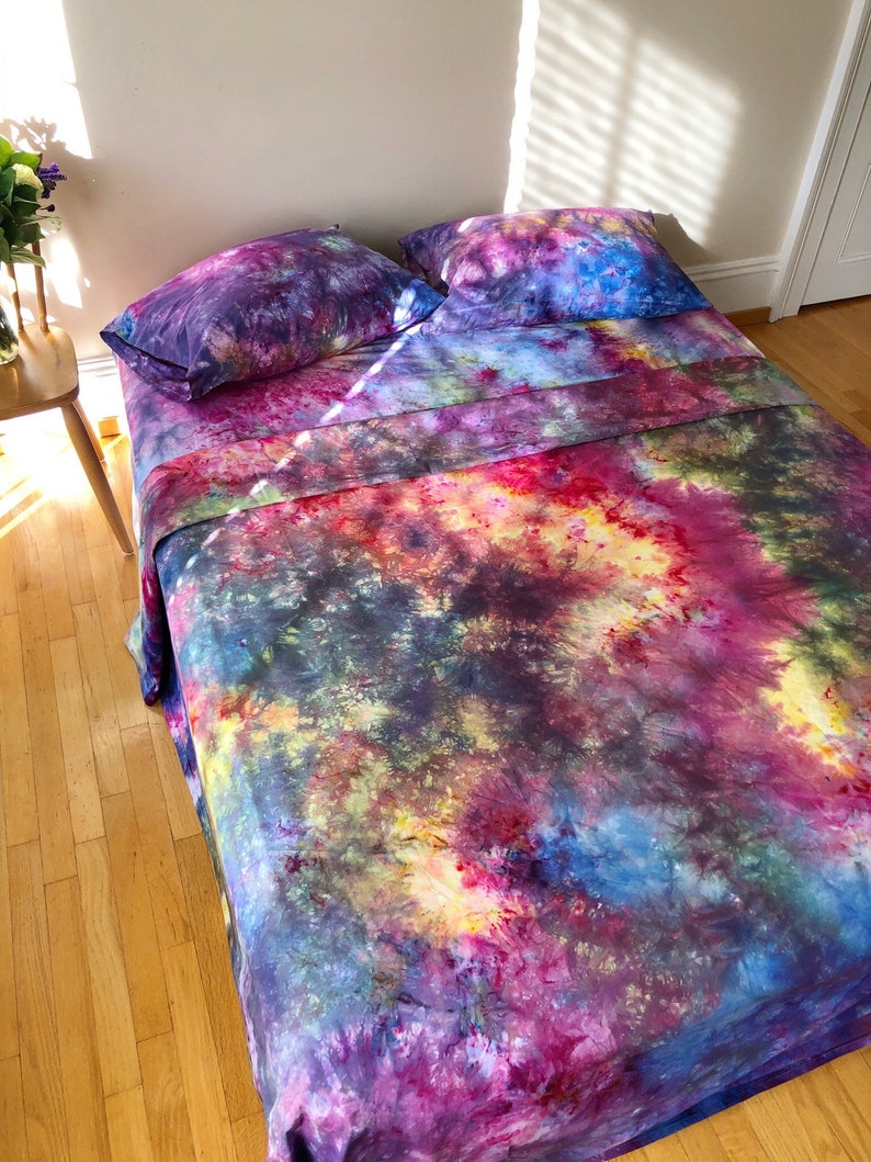 Rainbow Rain Tie Dye Bedding Tie Dye Duvet Cover Set or Etsy Canada