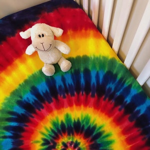 Rainbow Spiral Crib Sheet - Bohemian Baby Decor- Baby Bedding - Fitted Sheet