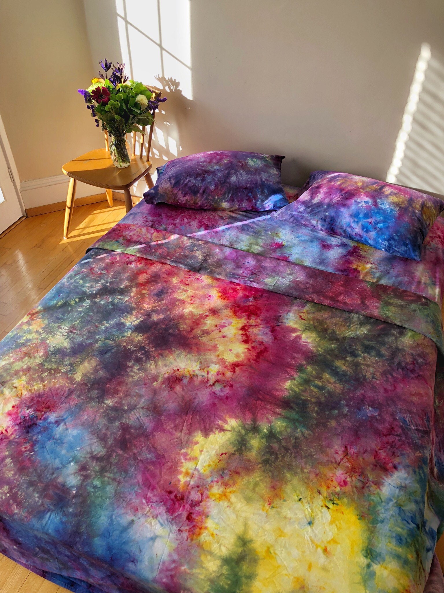 Rainbow Rain Tie Dye Bedding Tie Dye Duvet Cover Set or | Etsy Canada